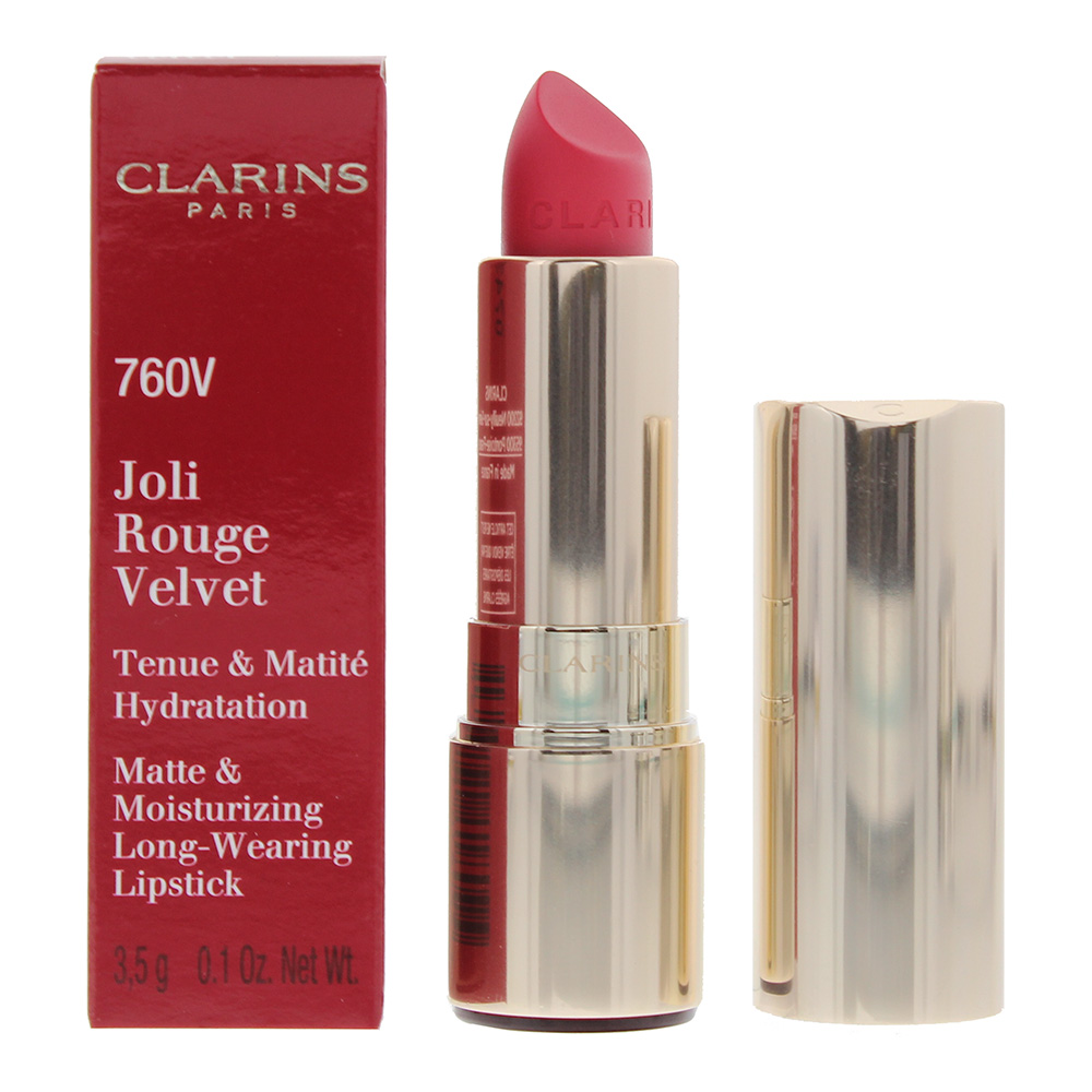 Clarins Womens Joli Rouge Velvet Matte & Moisturizing Long Wearing Lipstick 760V Pink Cranberry 3.5g - One Size