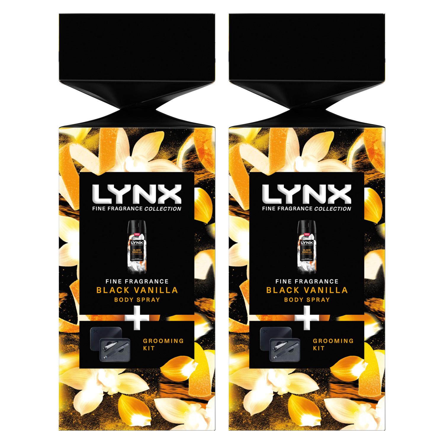 Lynx Mens Black Vanilla Body Spray with Grooming Kit, 2 Pack - One Size