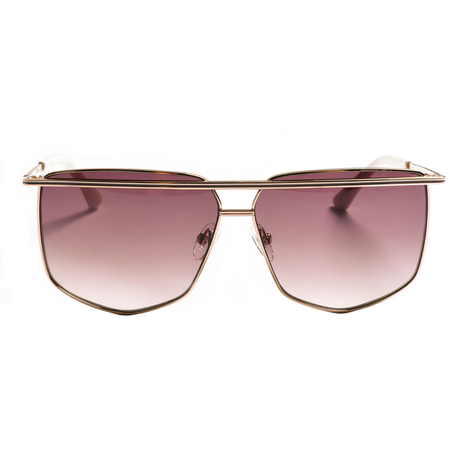 Guess Womenss hexagonal-shaped acetate sunglasses GU7851 - Gold Metal - One Size