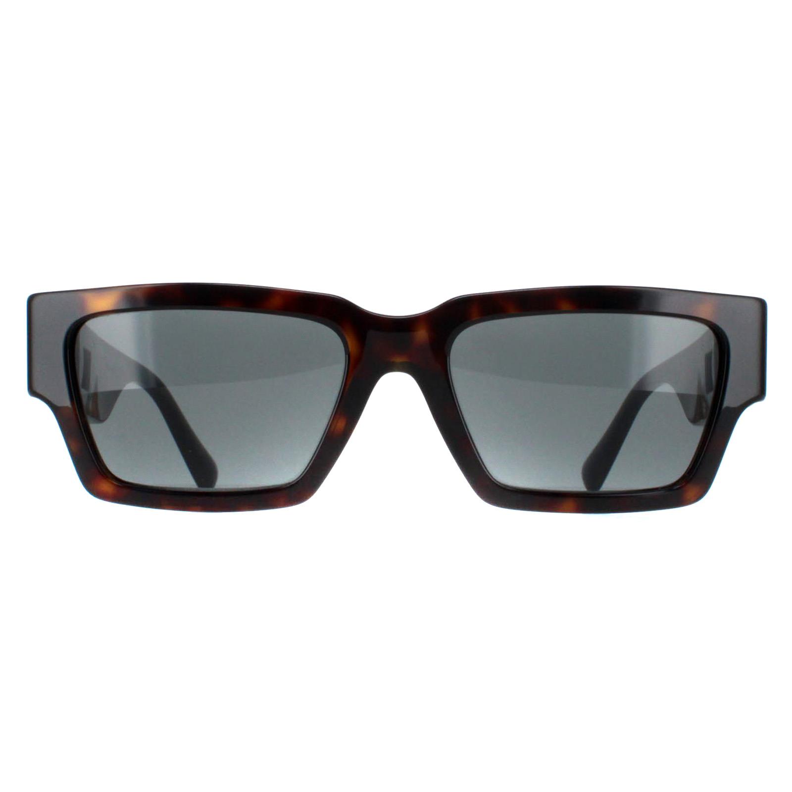 Versace Rectangle Unisex Dark Havana Grey VE4459 - Brown - One Size