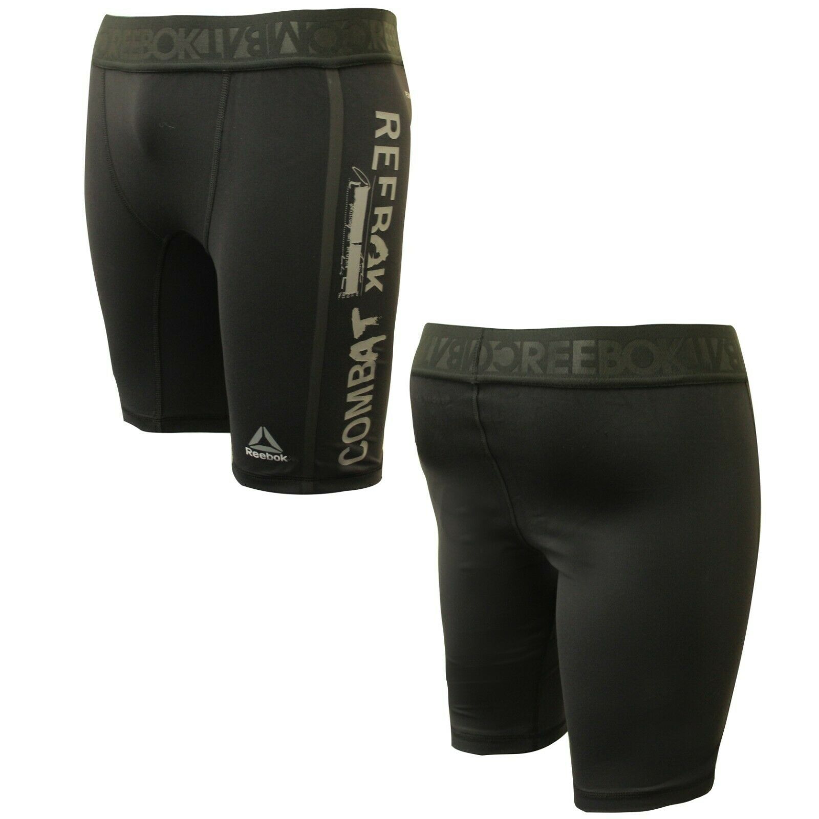 Reebok Mens Combat Valetudo Training Gym Tight Shorts Black S96507 A15E Textile - Size X-Small