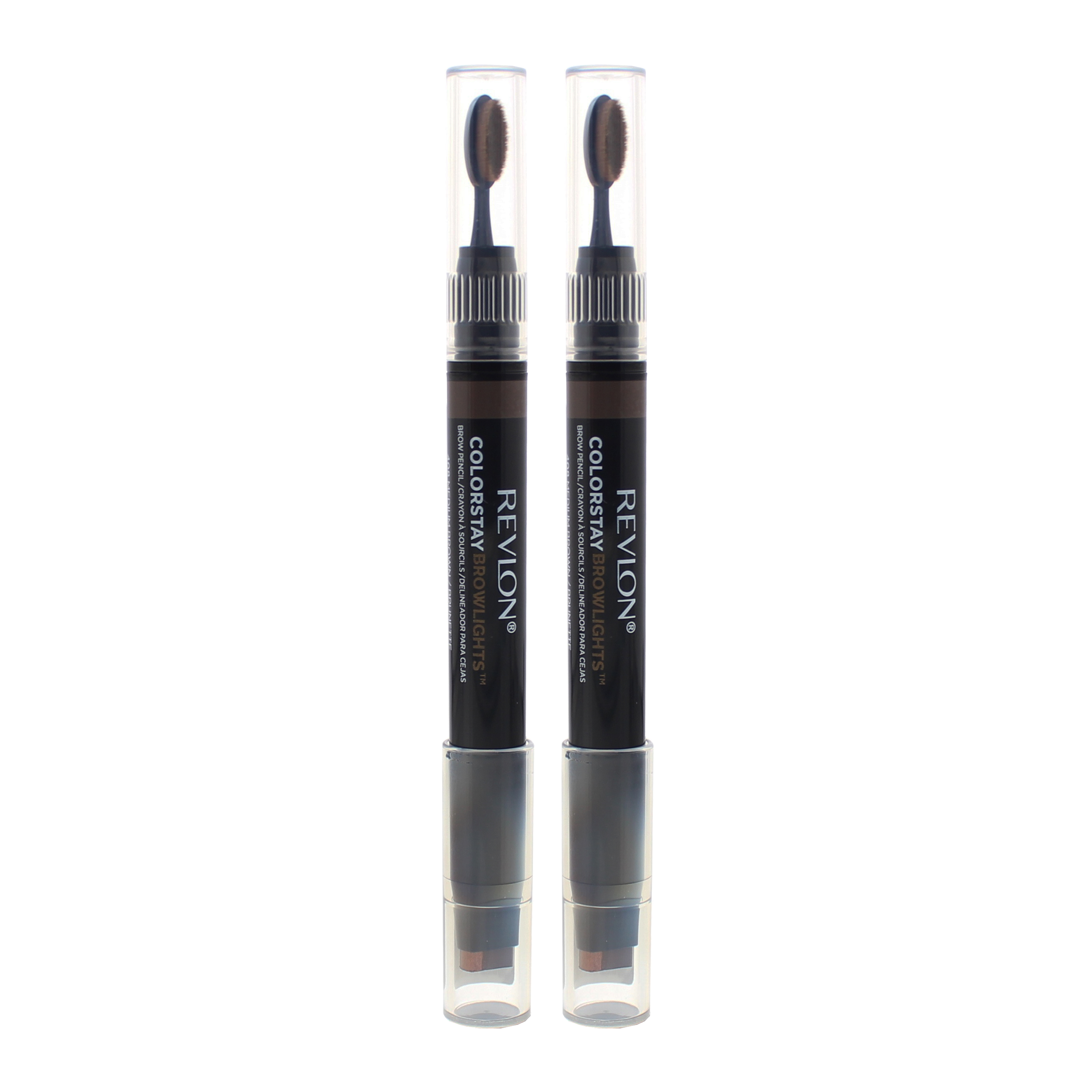 Revlon Womens Colorstay Browlights 408 Medium Brown Eyebrow Pomade Pencil 1.1g x 2 - One Size