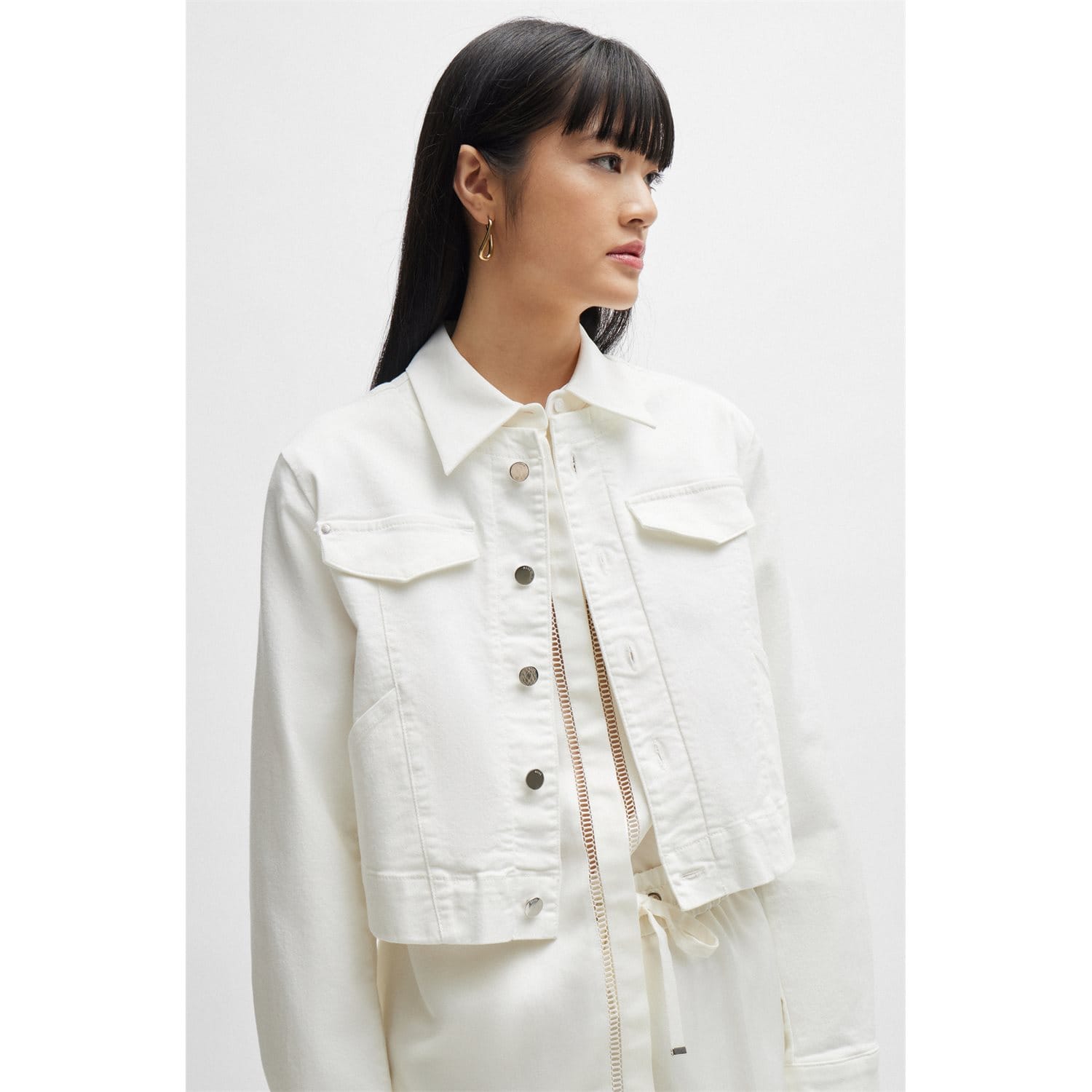 Boss Womenss Denim Jacket in Natural - Size 8 UK