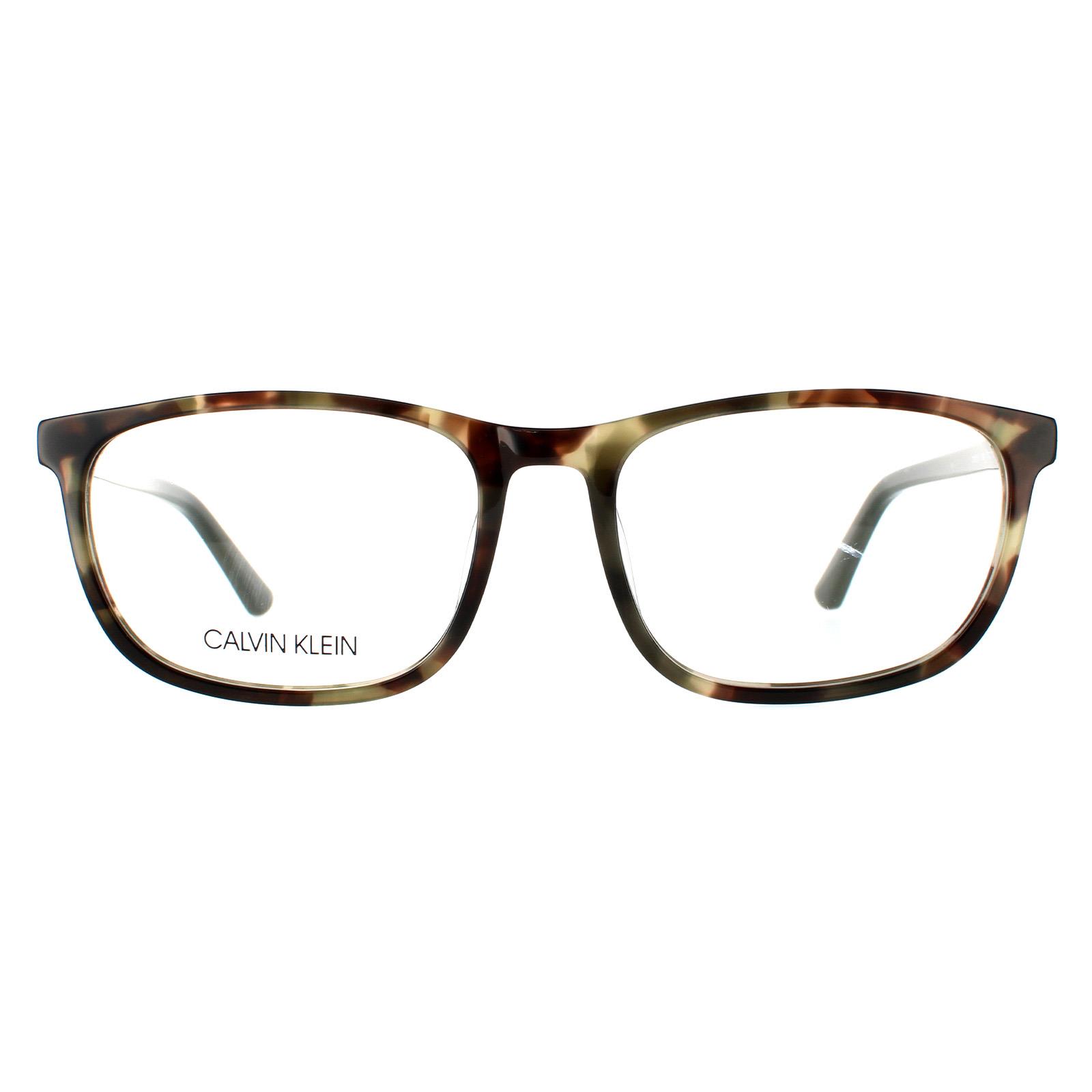 Calvin Klein Square Mens Cargo Tortoise Glasses Frames - Grey - One Size