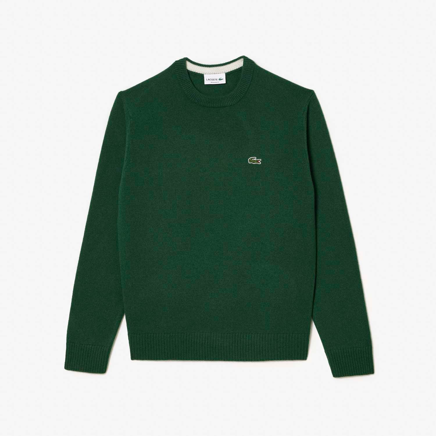 Men's Lacoste Crewneck Wool Sweatshirt in Green