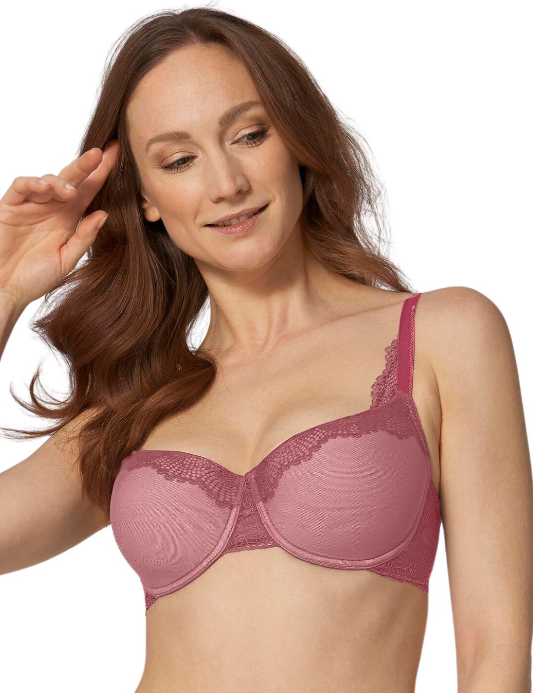 Triumph Womens Lace Spotlight Padded Bra - Pink Polyamide - Size 32D