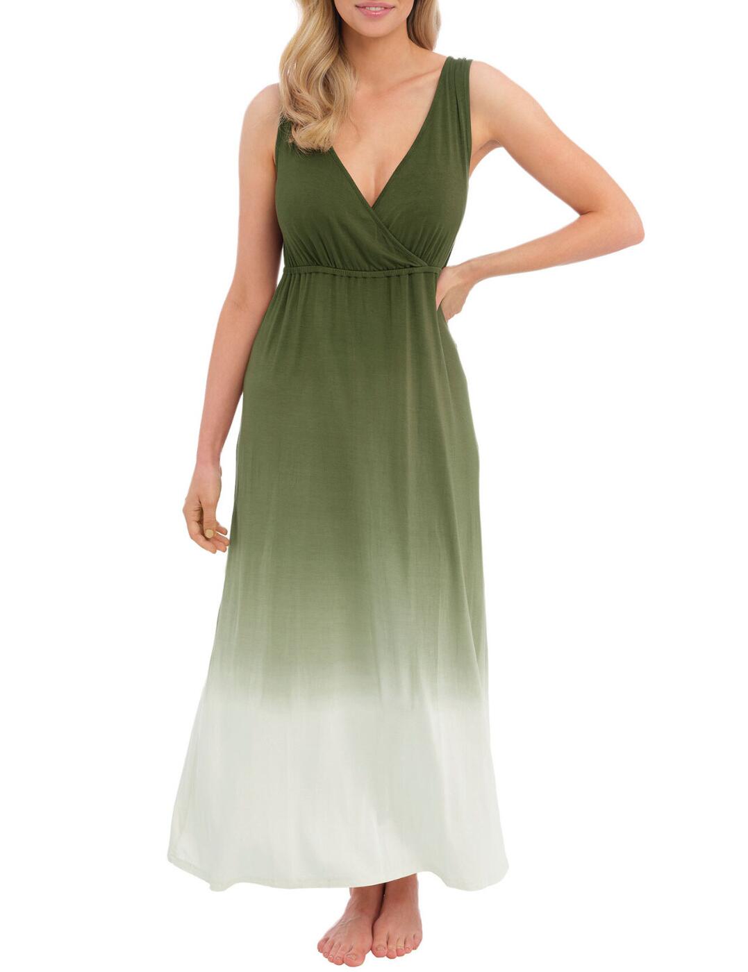 Fantasie Womens 6365 Aurora Maxi Dress - Green Viscose - Size 10 UK