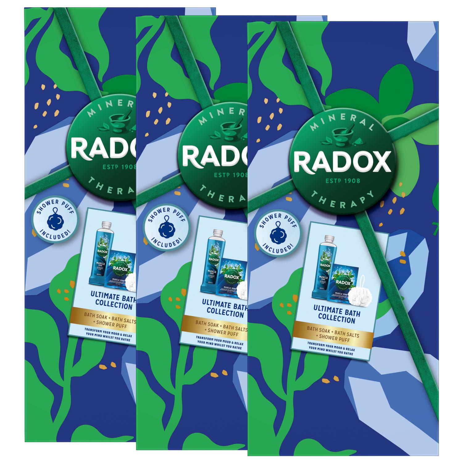 Radox Womens Ultimate Bath Gift Set for Her with Shower Puff, 3pack - One Size