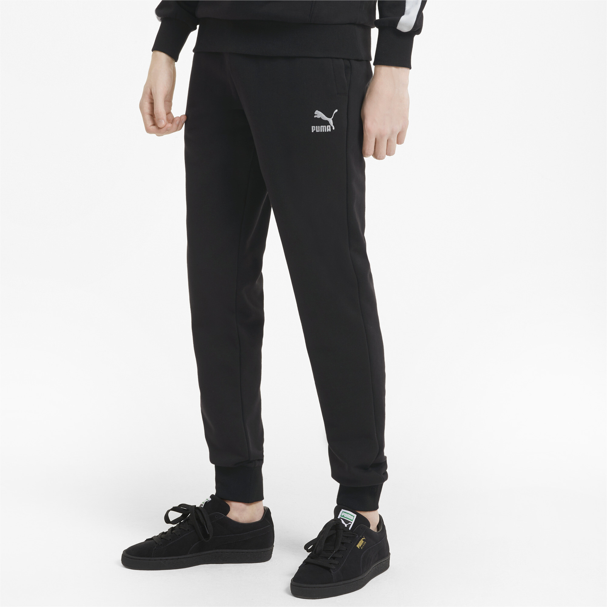 Puma Mens Classics Cuffed Sweatpants - Black - Size Large