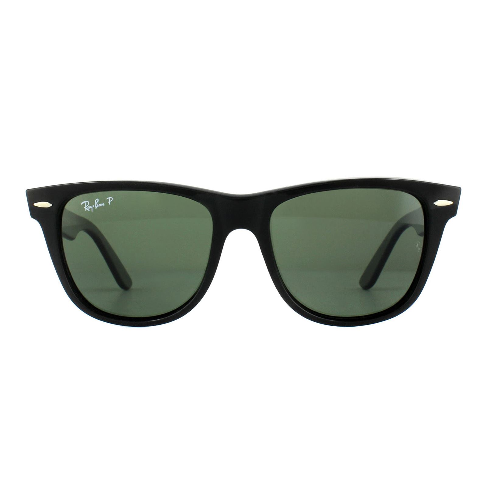 Ray-Ban Unisex Sunglasses Wayfarer 2140 901/58 Black Green G-15 Polarized Large 54mm - One Size