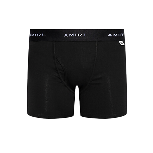 Amiri Mens Logo Brief Boxers in Black Cotton - Size Small