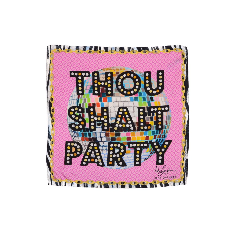 Dee Ocleppo Womens Dee X Ashley Longshore Thou Shalt Party Silk Scarf - Multicolour - One Size