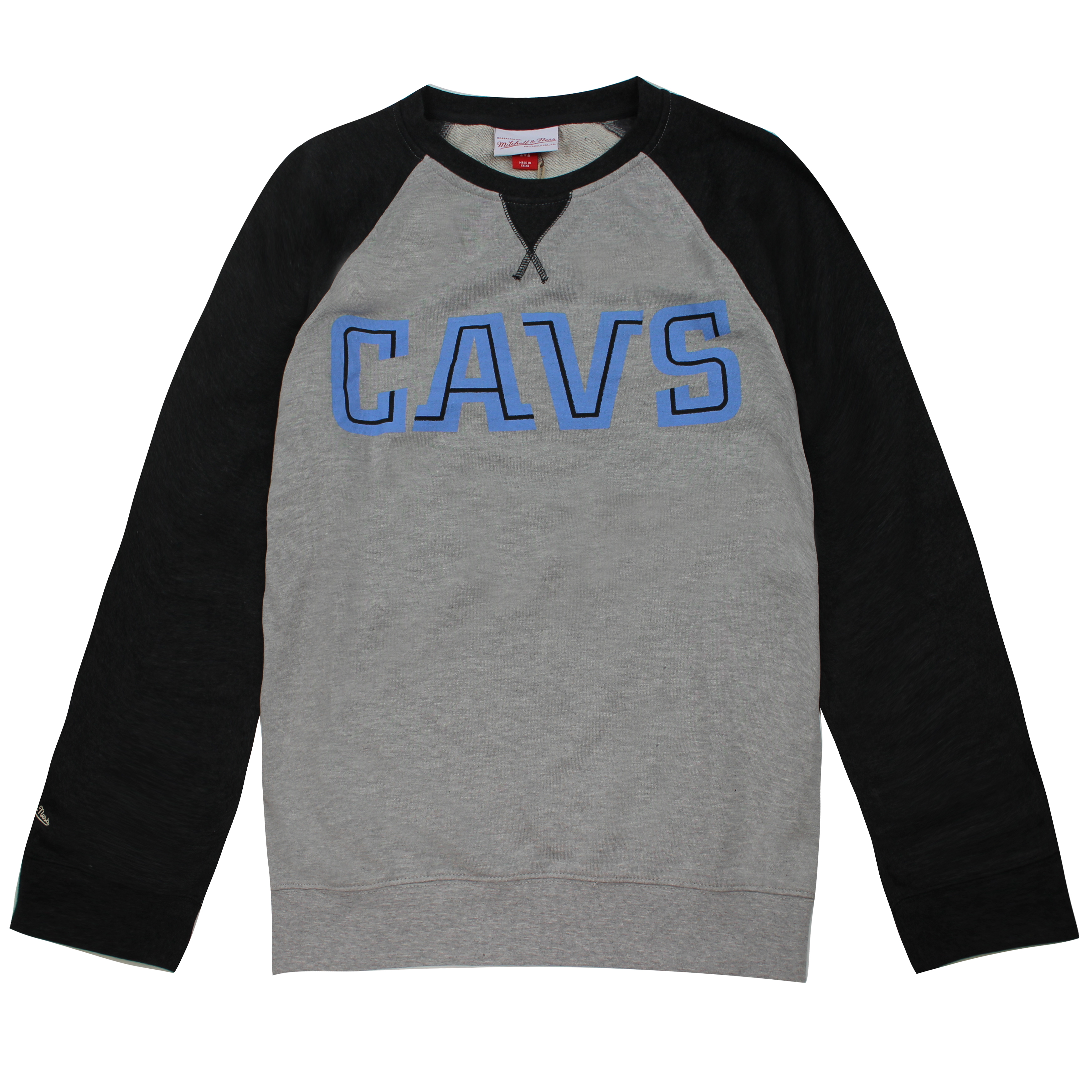 Mitchell & Ness Cleveland Cavaliers NBA Turf Fleece Crew Mens Pullover Sweatshirt - Grey Cotton - Size Large