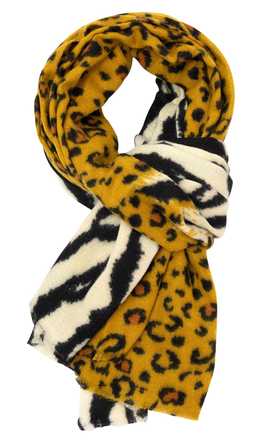 Miss Sparrow Womens Zebra & Leopard Print Scarf for Women