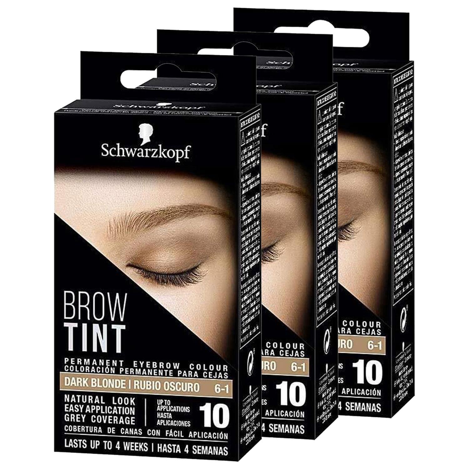 Schwarzkopf Womens Brow Tint, Professional Permanent Eyebrow Colour, Darkblonde, 2 Pack - Grey - One Size