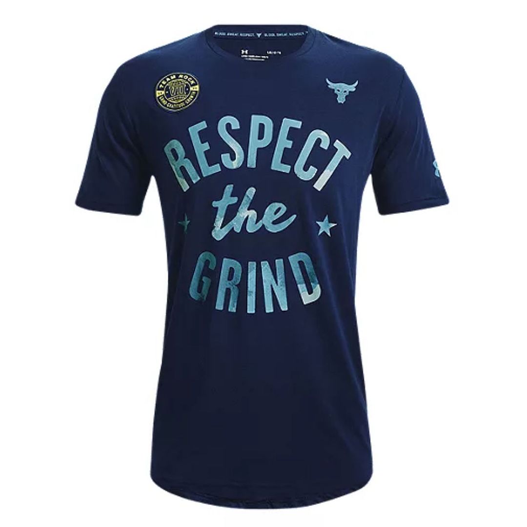 Under Armour Project Rock The Grind Mens Navy T-Shirt - Size Large