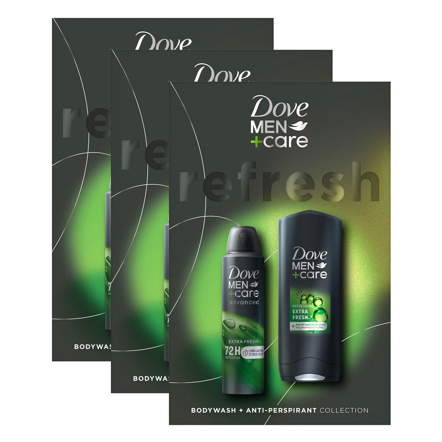 Dove Mens M+C Refresh Bodywash&Antiperspirant GiftSet for Him,3pk - One Size