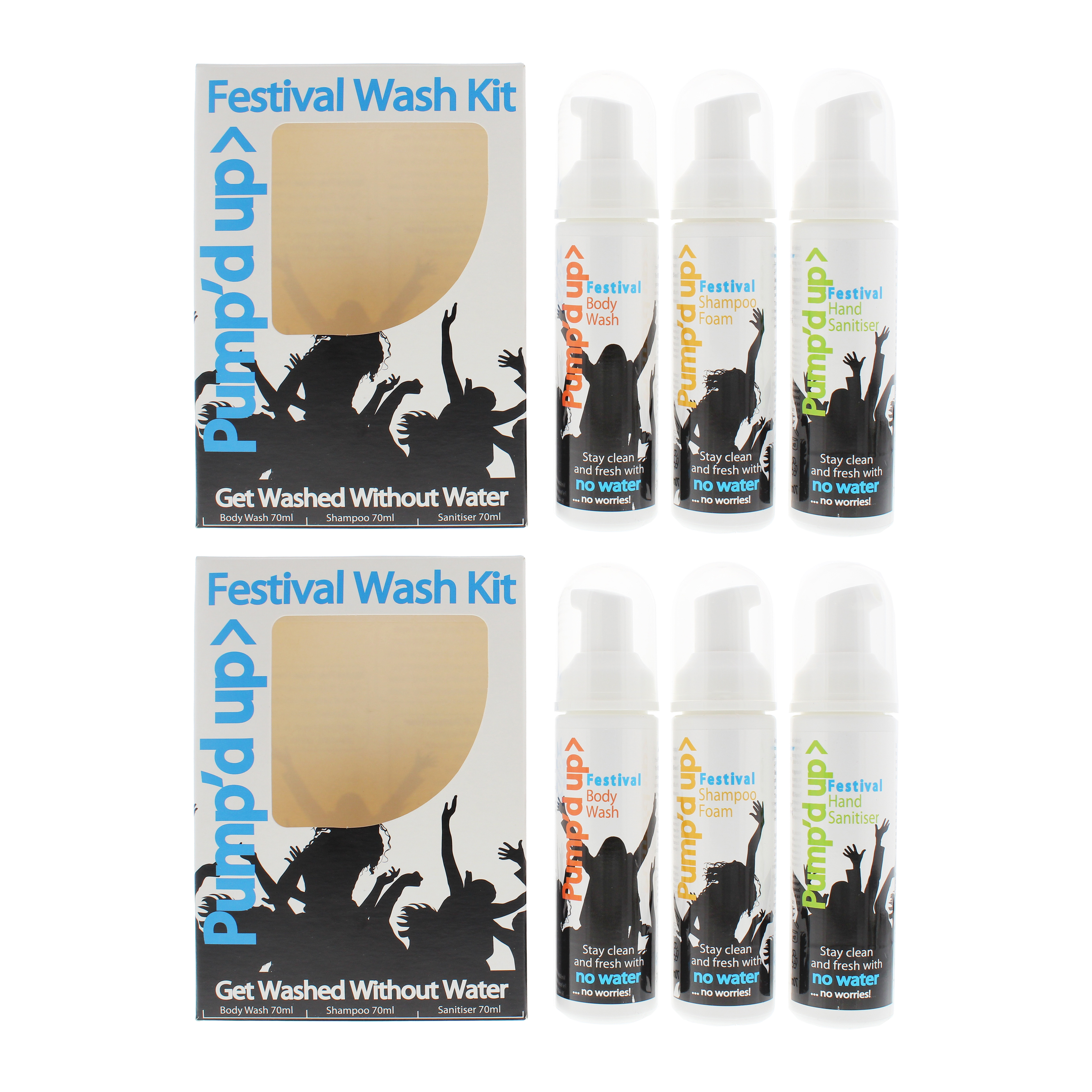 Pump’d Up Unisex Pump'd Up Festival Wash Kit x 2 - NA - One Size