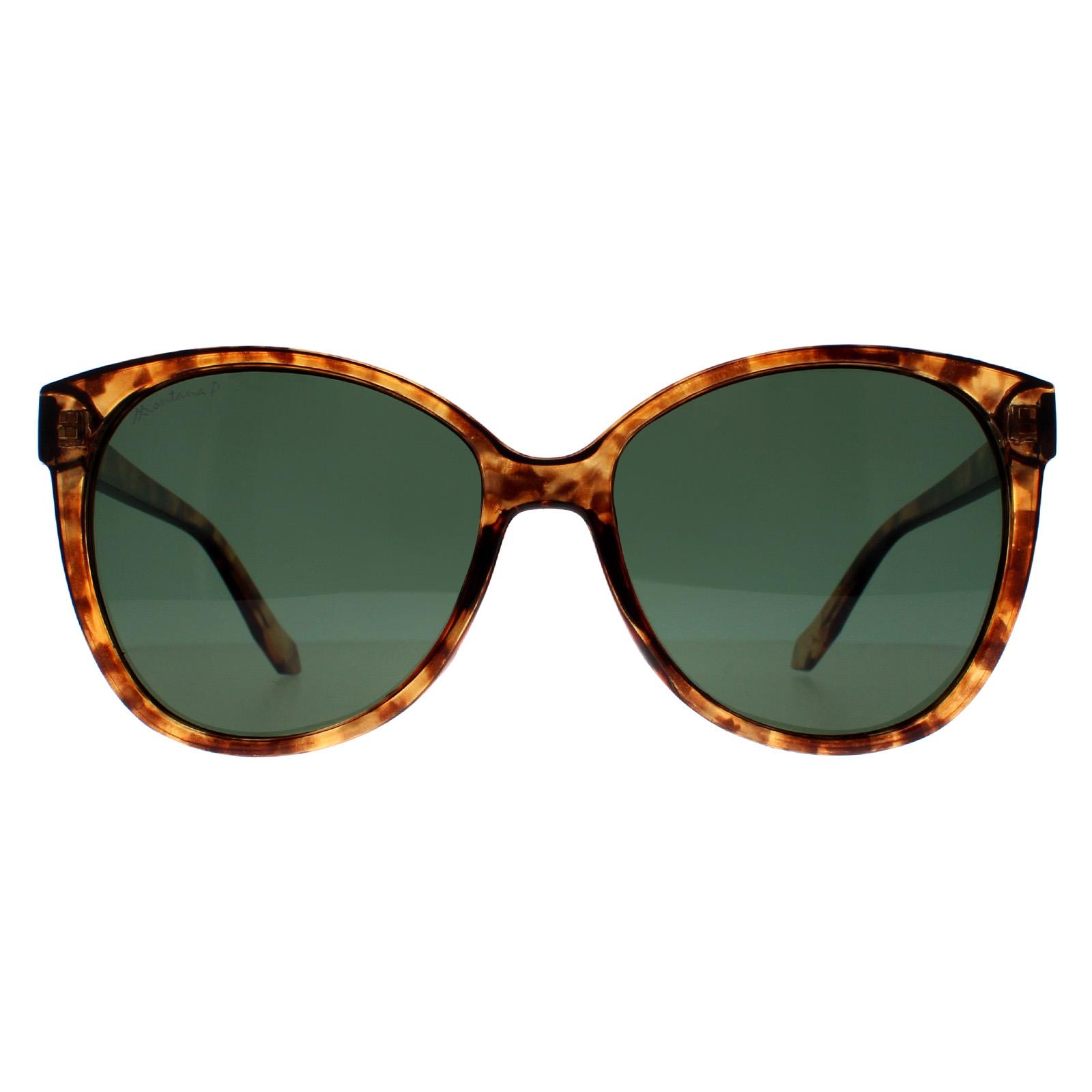 Montana Cat Eye Womens Shiny Havana Soft Demi G15 Green Polarized MP74 - Brown - One Size