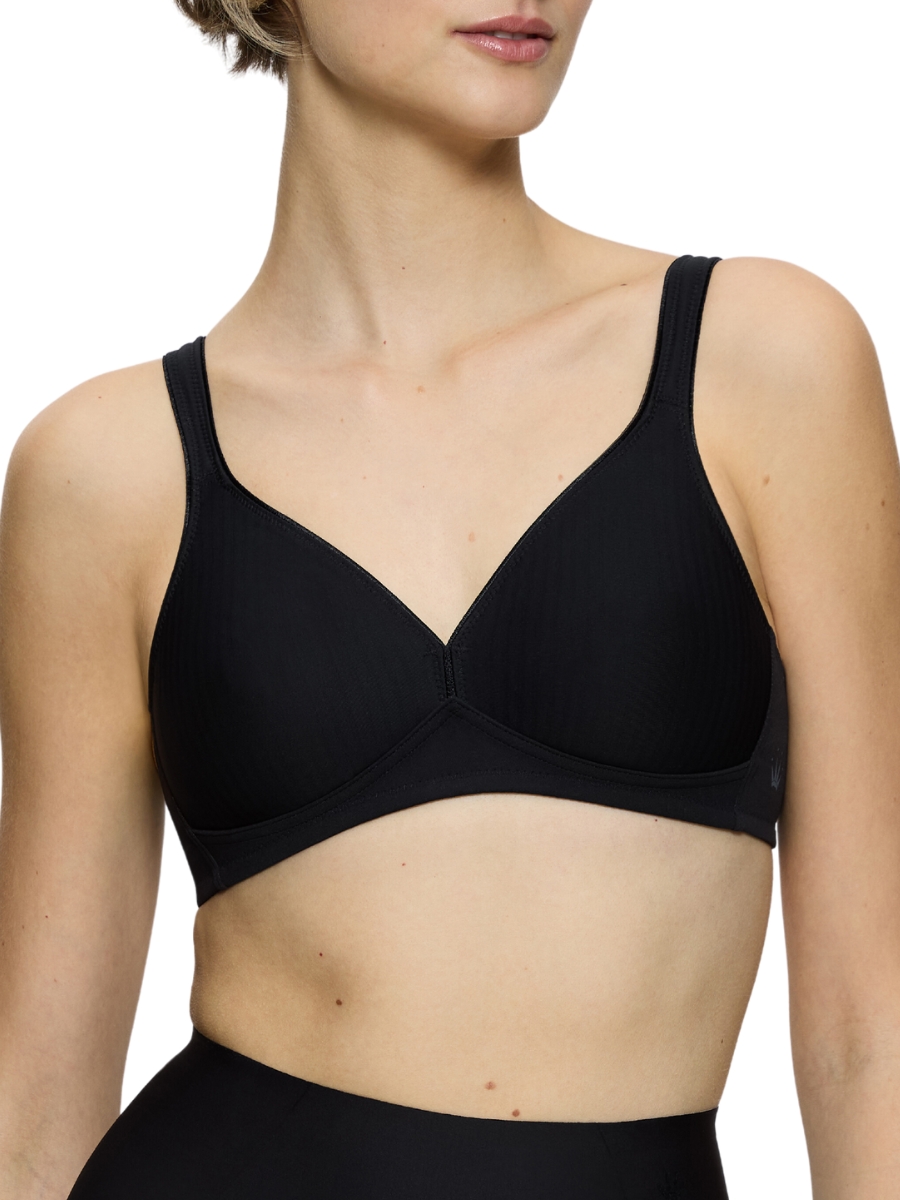 Triumph Womens Modern Soft+Cotton Non-Wired Bra - Black Polyamide - Size 46A