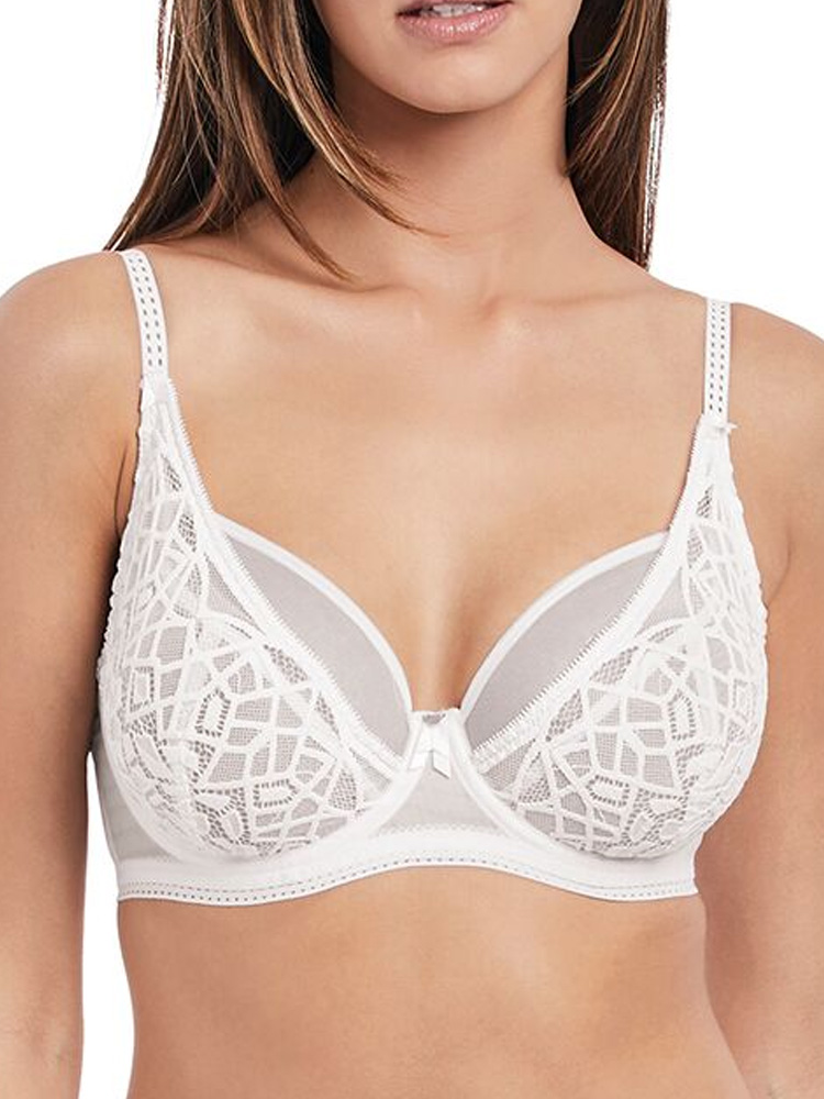 Freya Womens Soiree Lace High Apex Bra - White - Size 32D