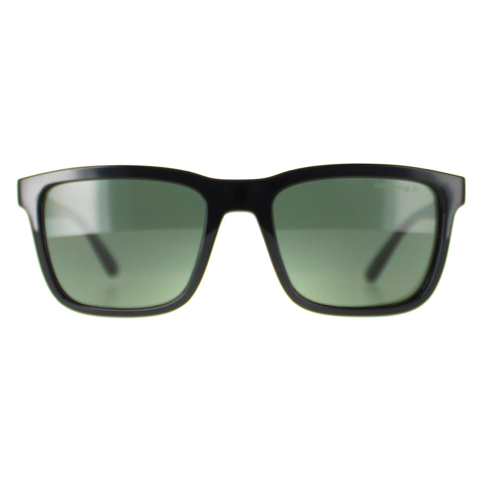 Arnette Rectangle Mens Black Dark Green Polarized AN4321 Lebowl - One Size