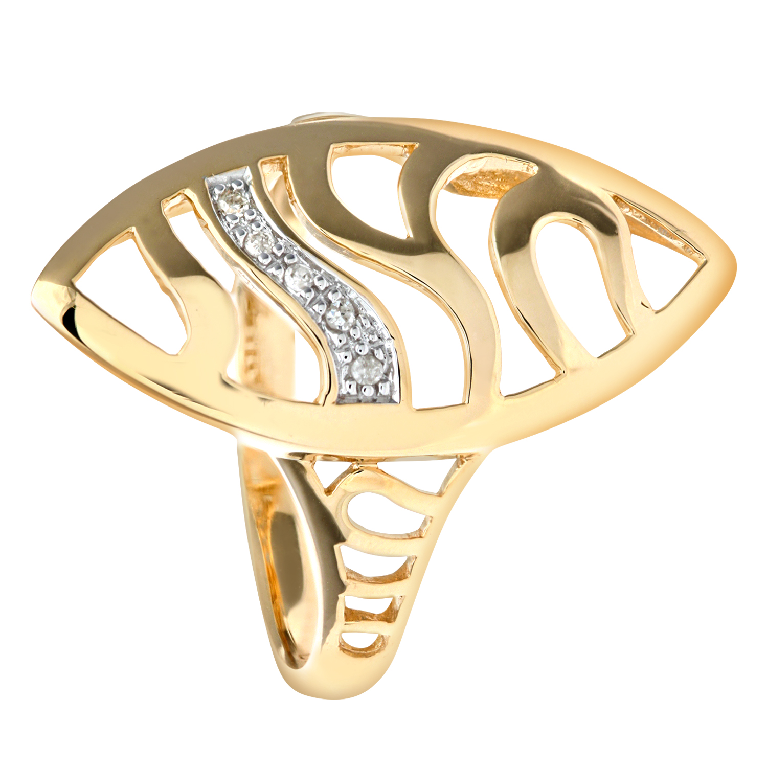 Diamant L'Eternel Womens Ladies 9ct Yellow Gold Fancy Diamond Ring - Size L