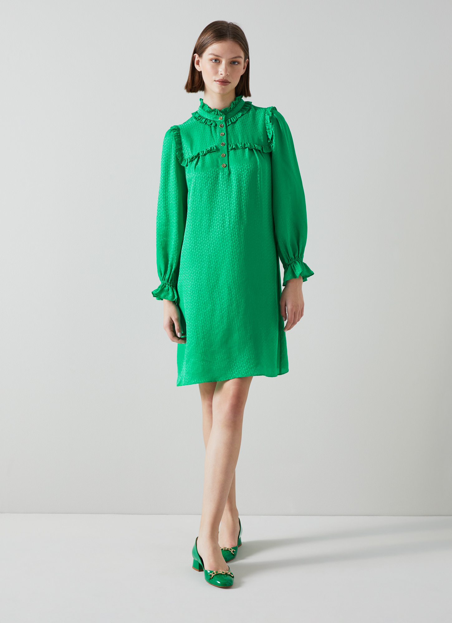 LK Bennett Womens Edie Dresses, Green Silk - Size 10 UK