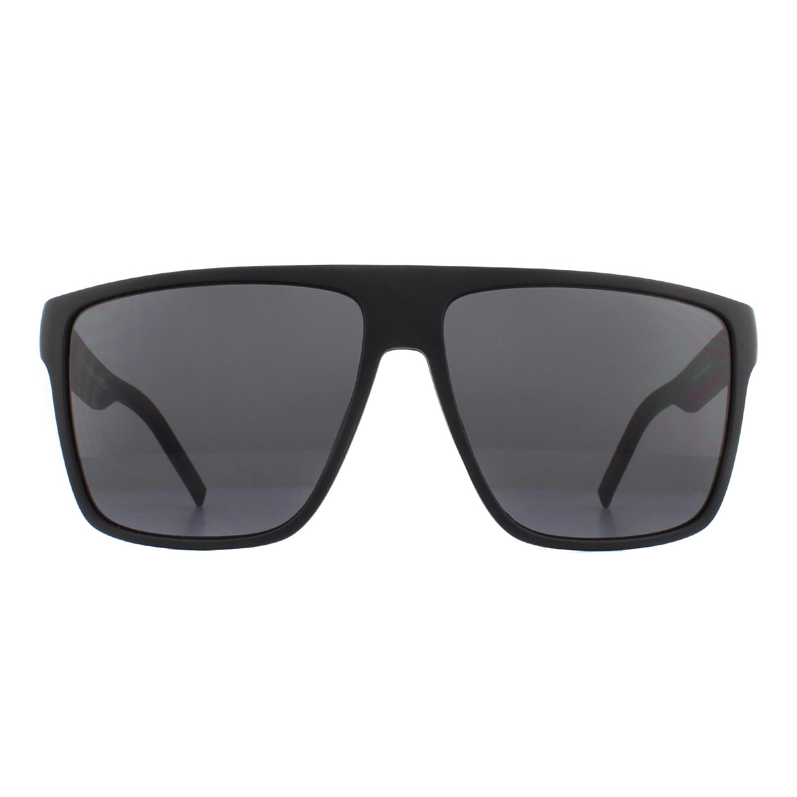 Tommy Hilfiger Square Mens Matte Black Grey Sunglasses - One Size