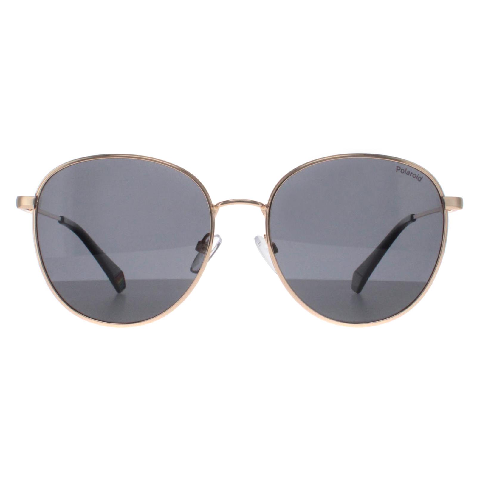 Polaroid Round Unisex Gold Grey Polarized PLD 6215/S/X Metal - One Size