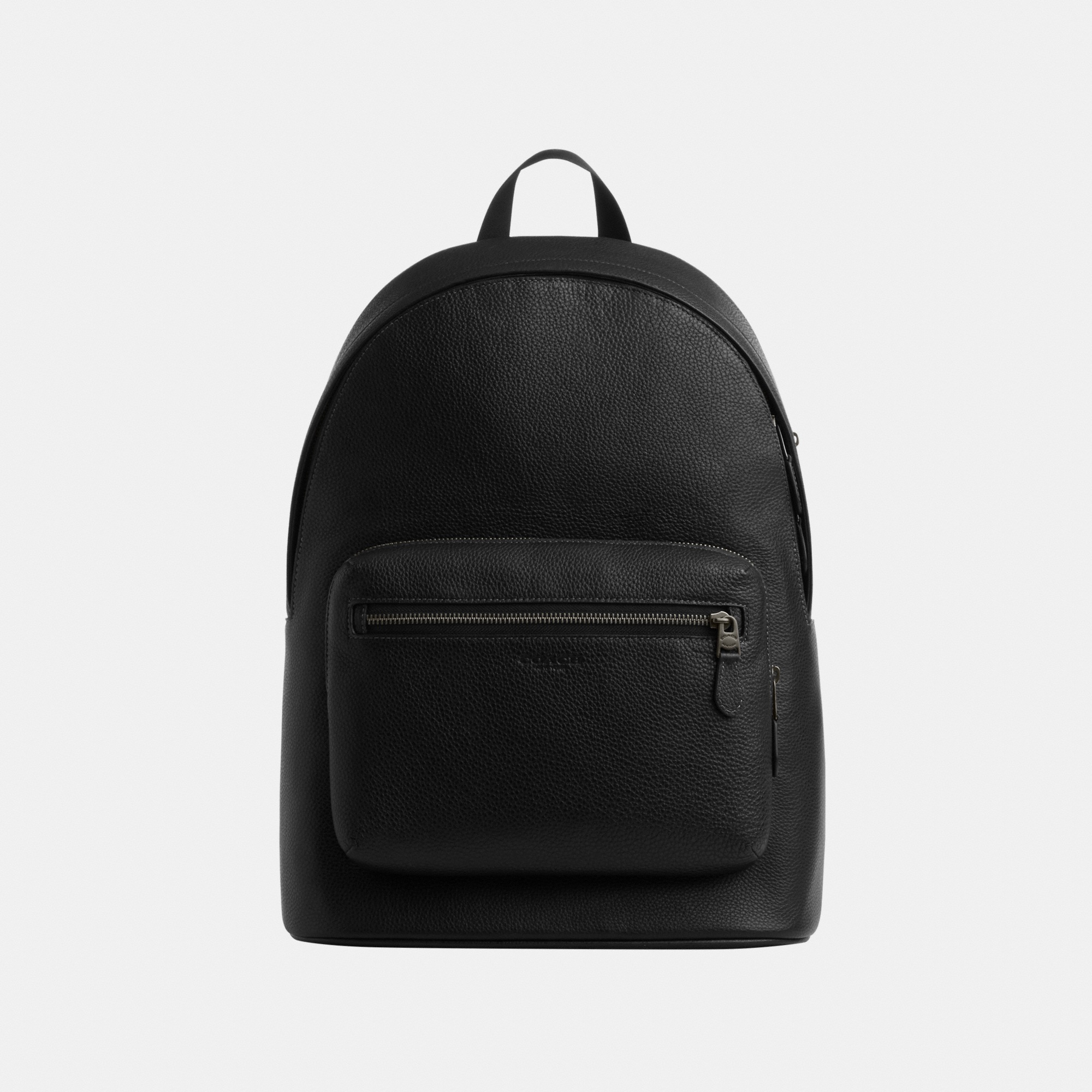 Coach Mens West Backpack in Pebbled Leather Bag - Black - One Size