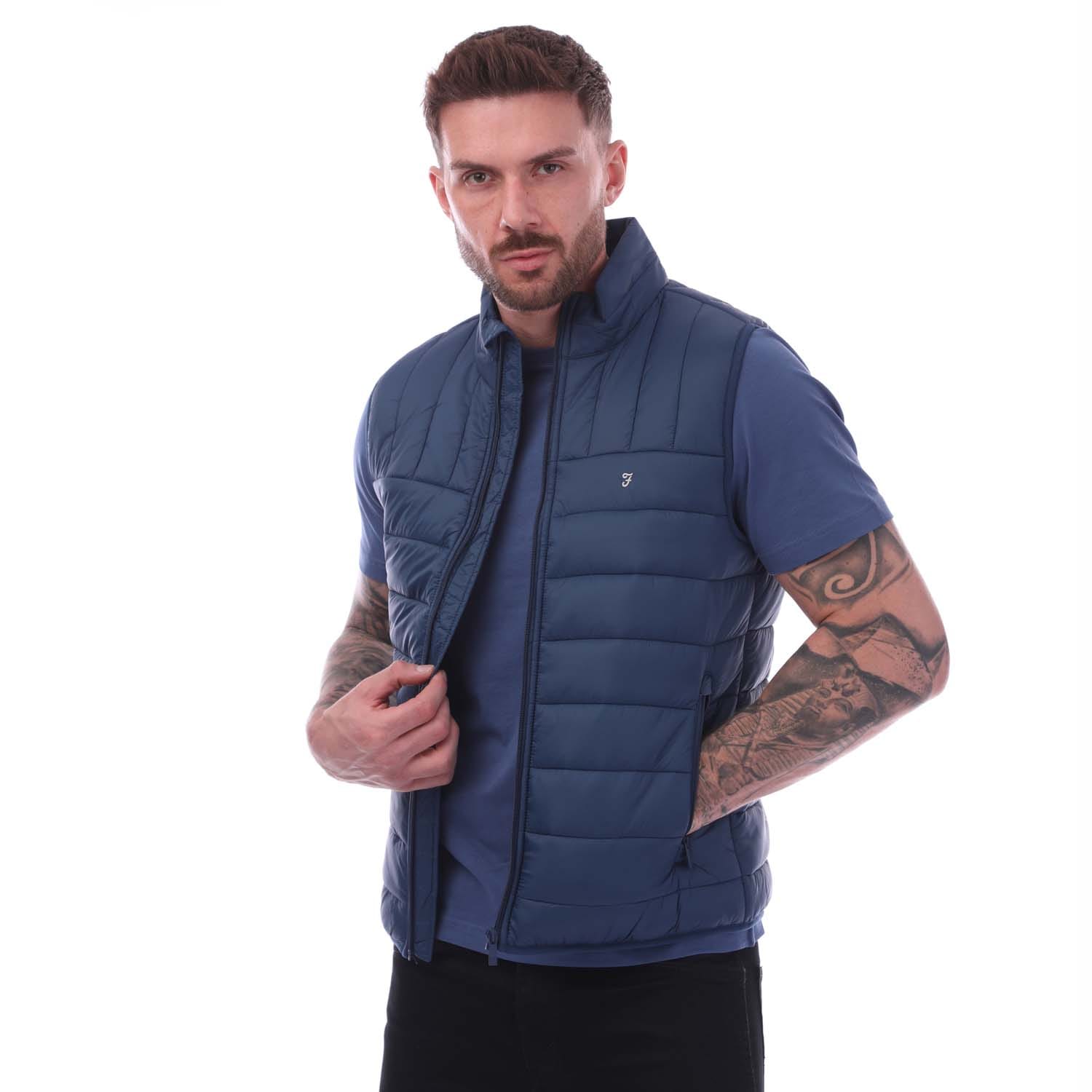 Farah Mens Arsenal Wadded Gilet in Dark Blue - Size 2XL