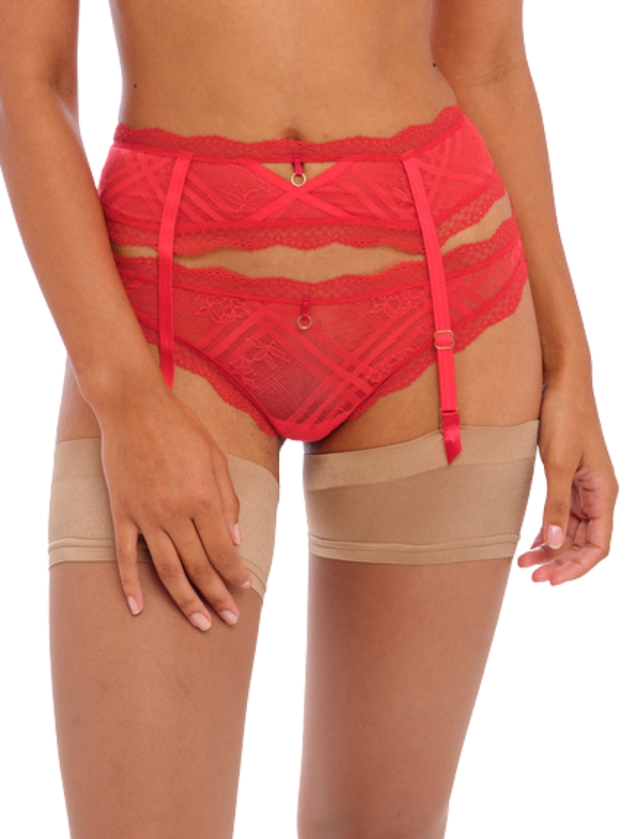 Freya Womens Fatale Suspender - Red polyamide - Size Small