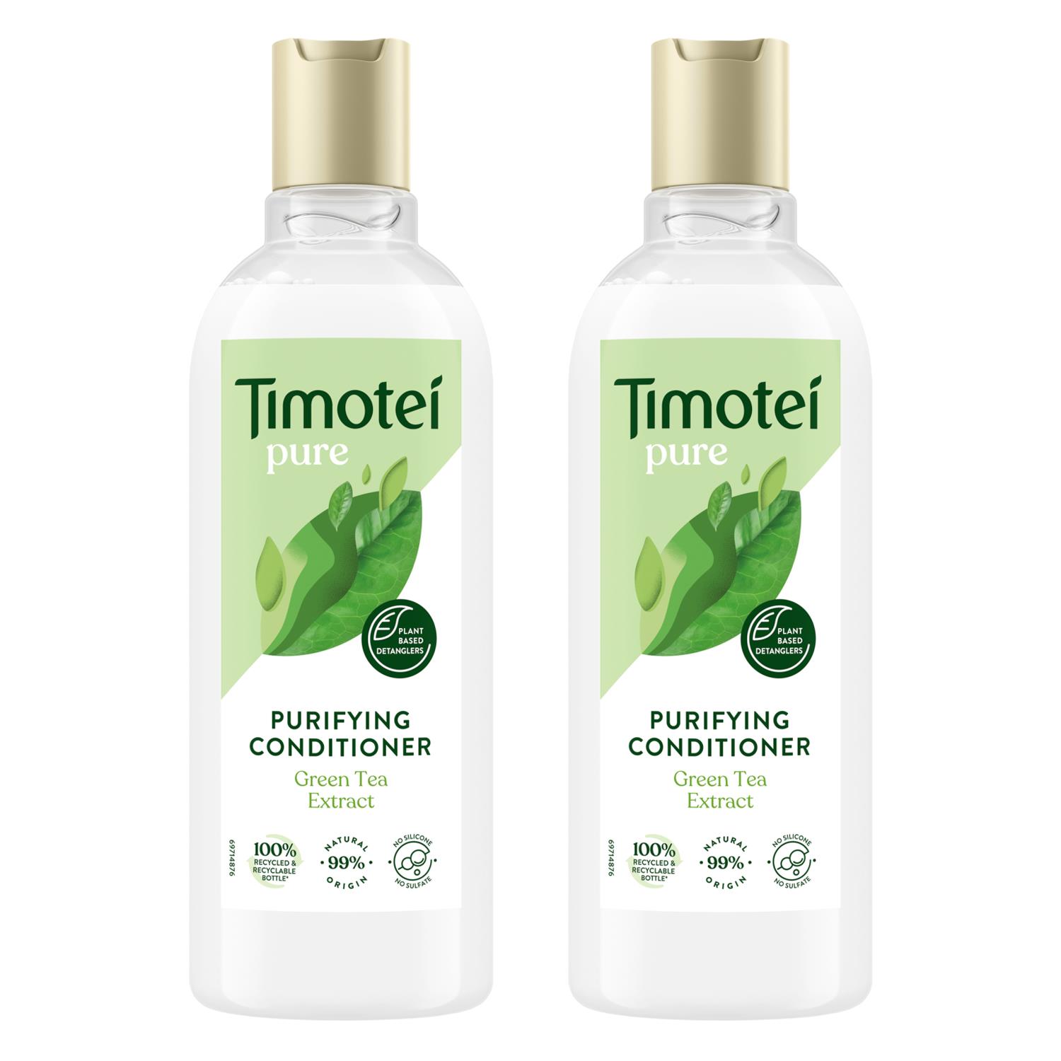 Timotei Unisex Purifying Conditioner with Green Tea for All Types of Hair 300ml, 2Pack - One Size