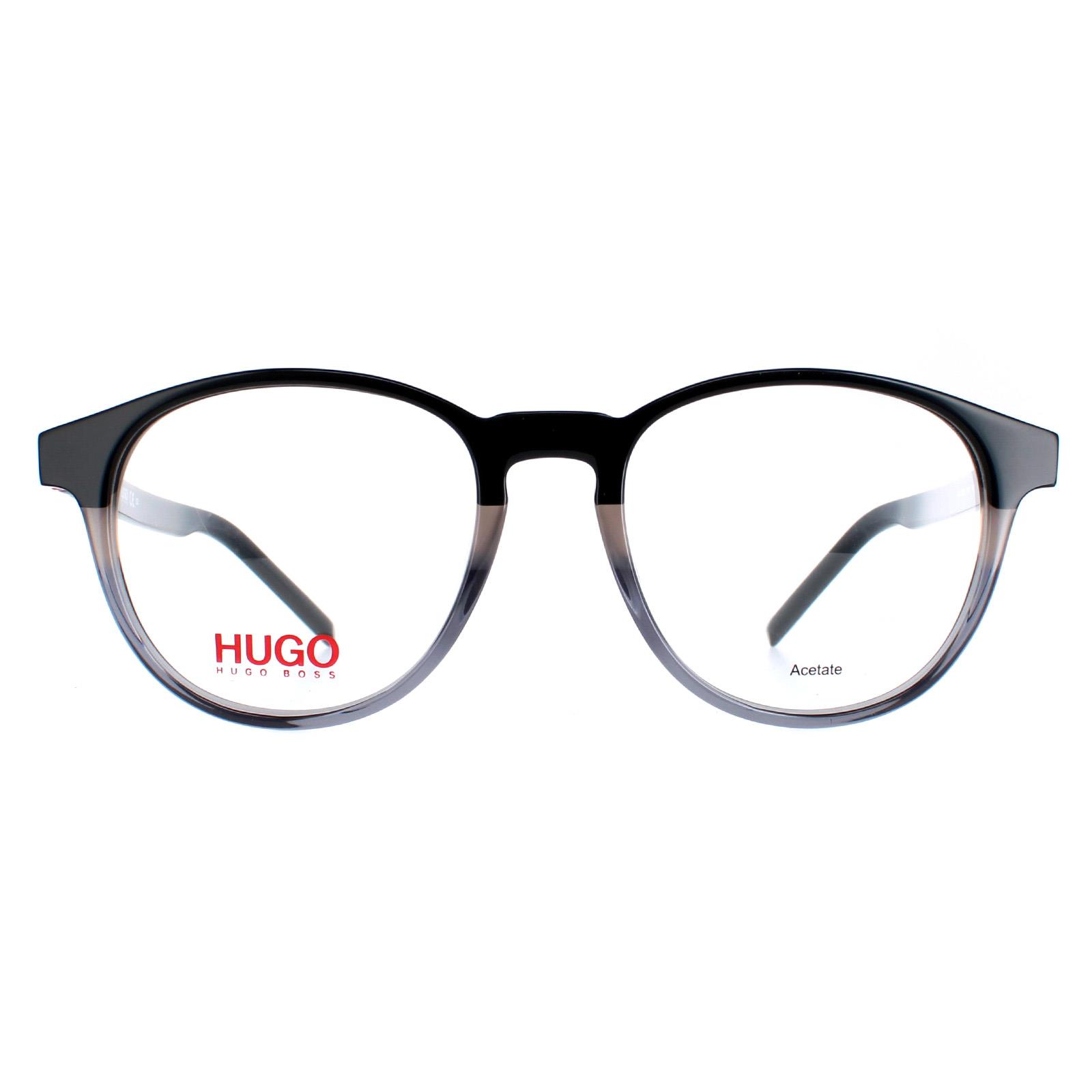 Hugo Boss by Round Mens Black and Grey Glasses - One Size