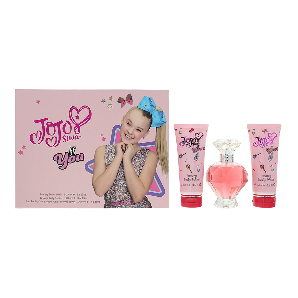 Jojo Siwa Unisex Be You Eau de Parfum 3 Pieces Gift Set : Eau de 100ml - Body Wash 100ml- Lotion - One Size