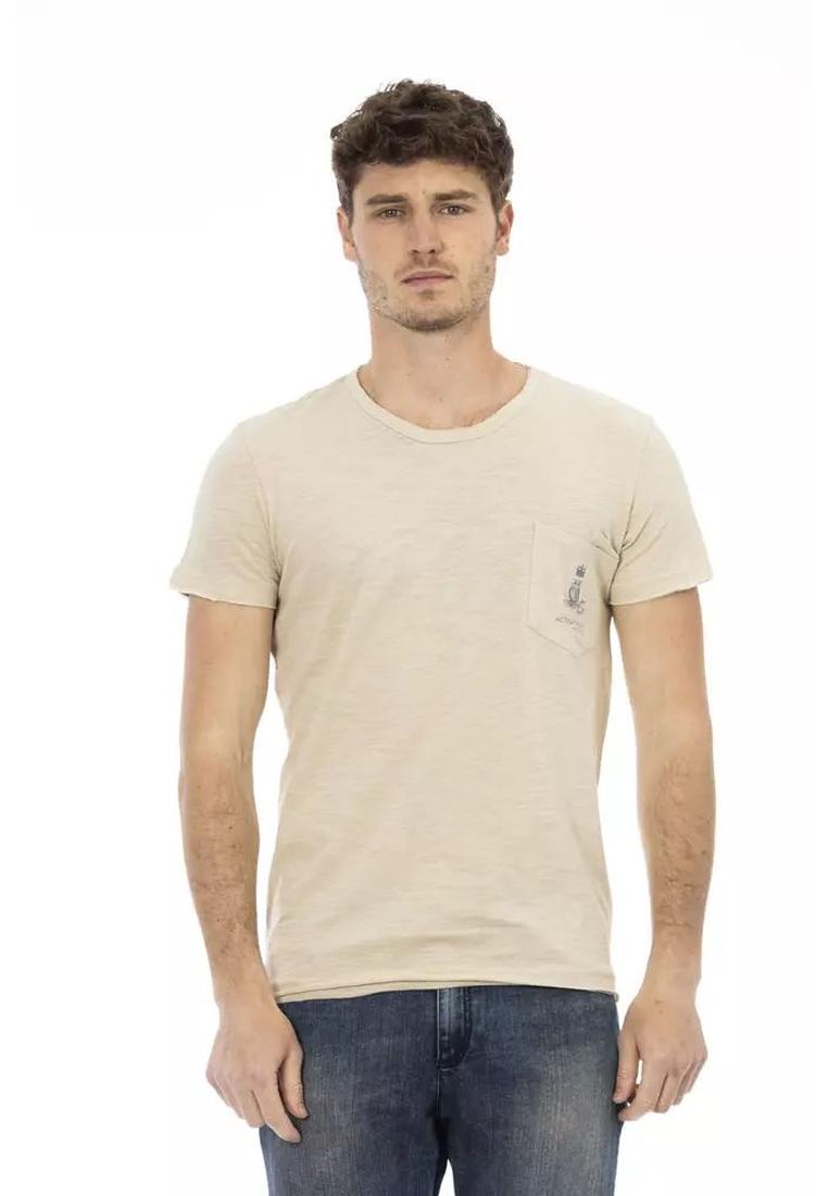 Trussardi Action Mens Beige Cotton T-Shirt - Size X-Large