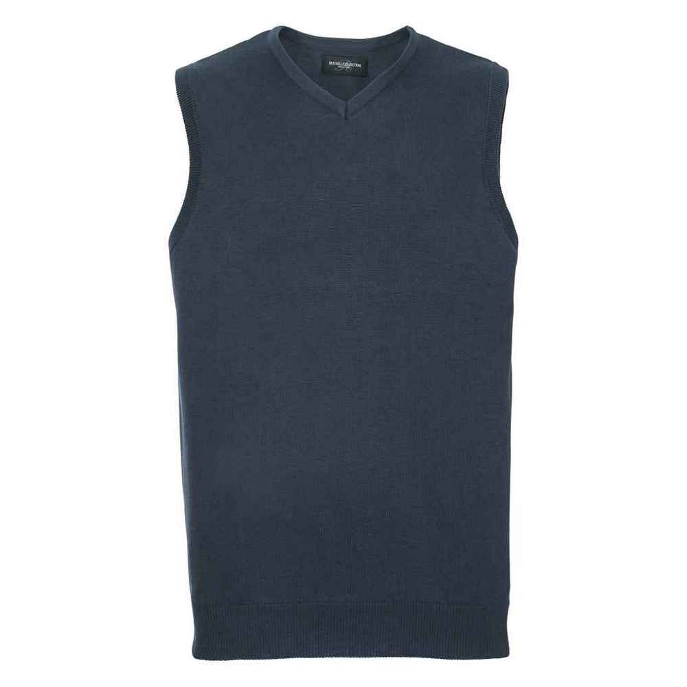 Russell Athletic Collection Mens Knitted V Neck Sleeveless Sweatshirt (French Navy) - Size X-Small