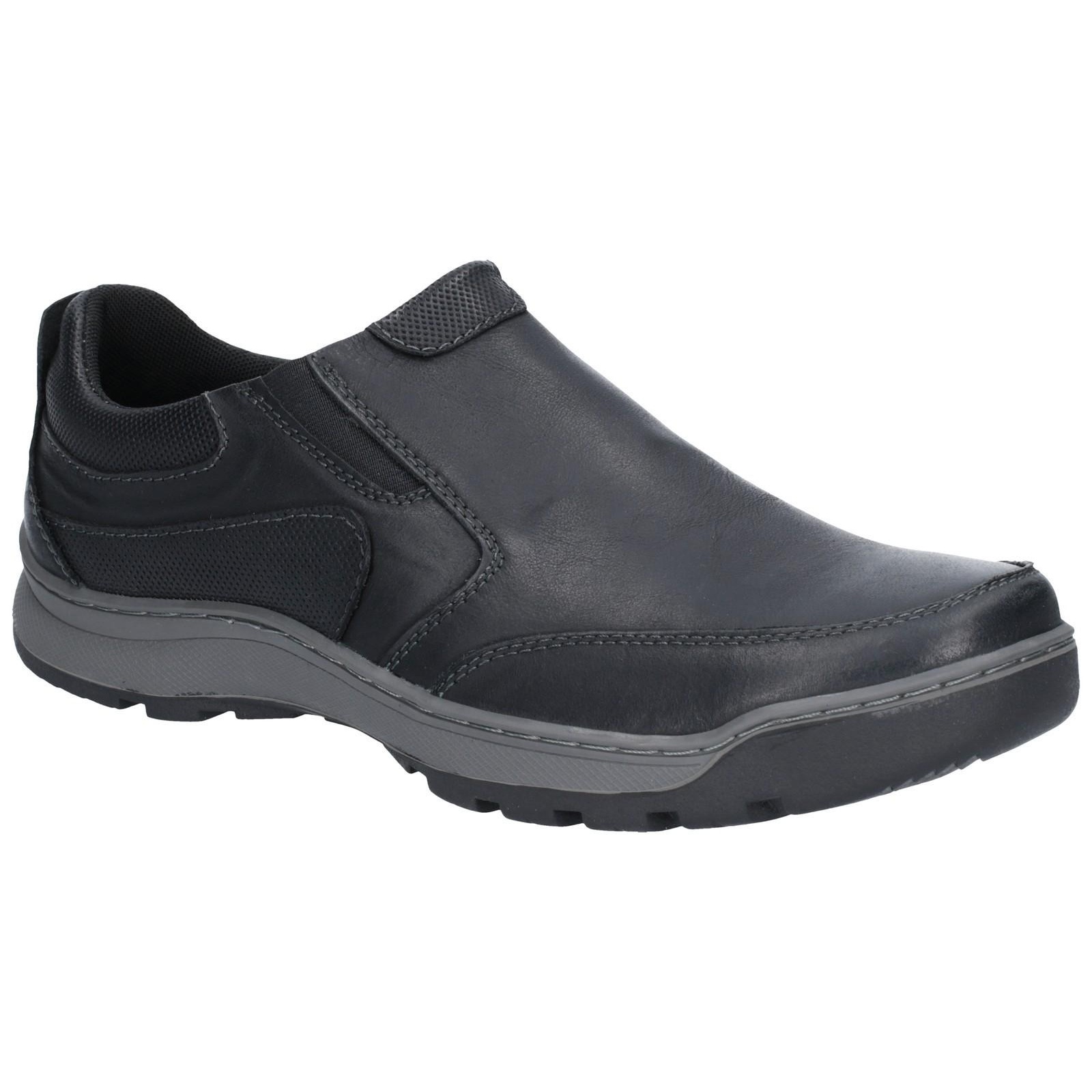 Hush Puppies Mens Jasper Slip On Leather Shoes (Black) - Size UK 11