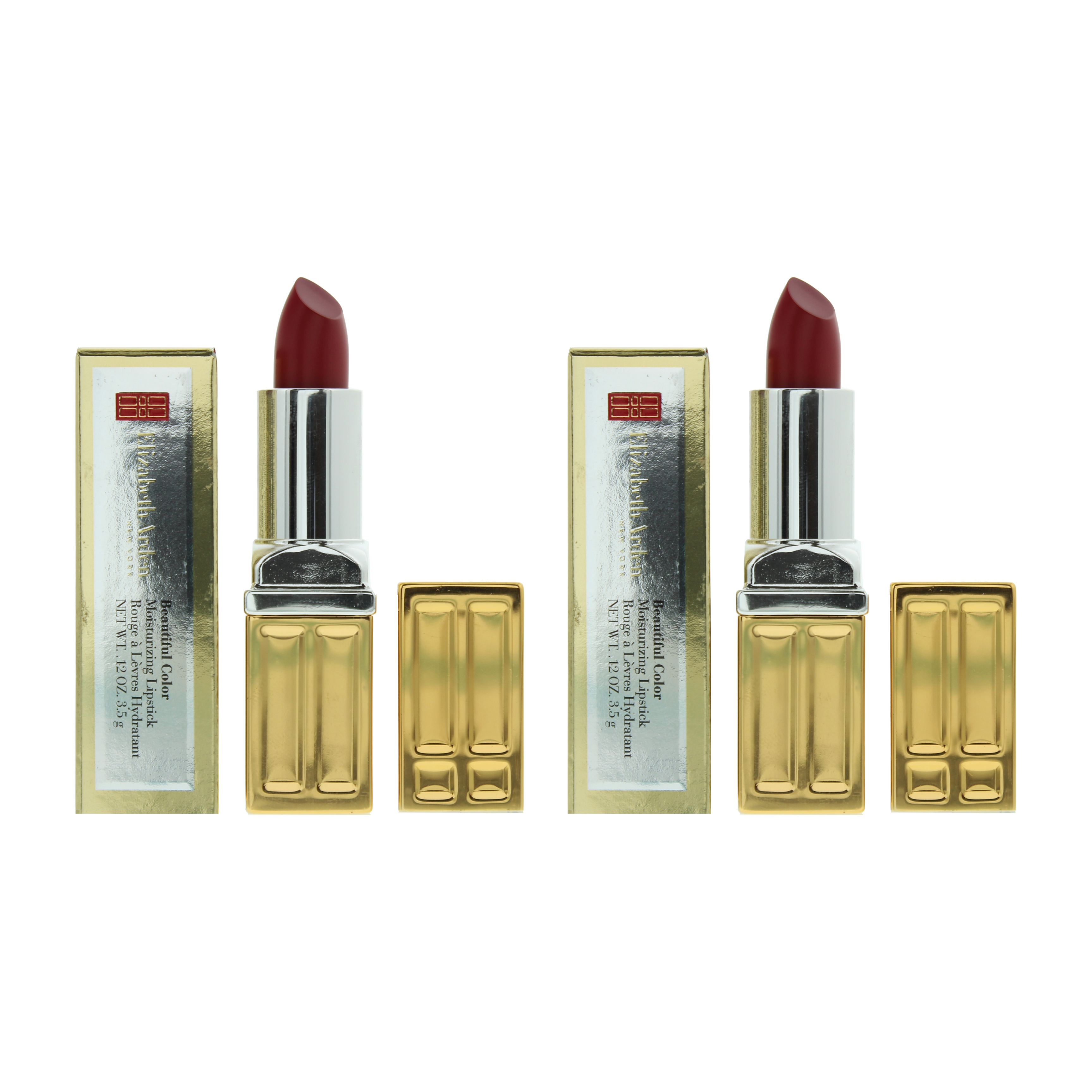 Elizabeth Arden Womens Beautiful Color Moisturising Lipstick 3.5g 41 Bold Red Matte x 2 - One Size