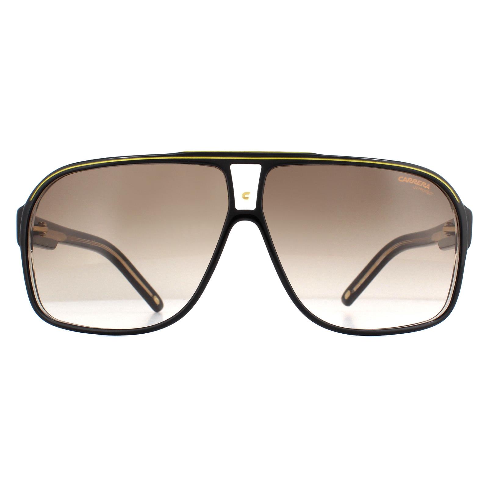 Carrera Aviator Mens Black Brown Gradient Sunglasses - One Size