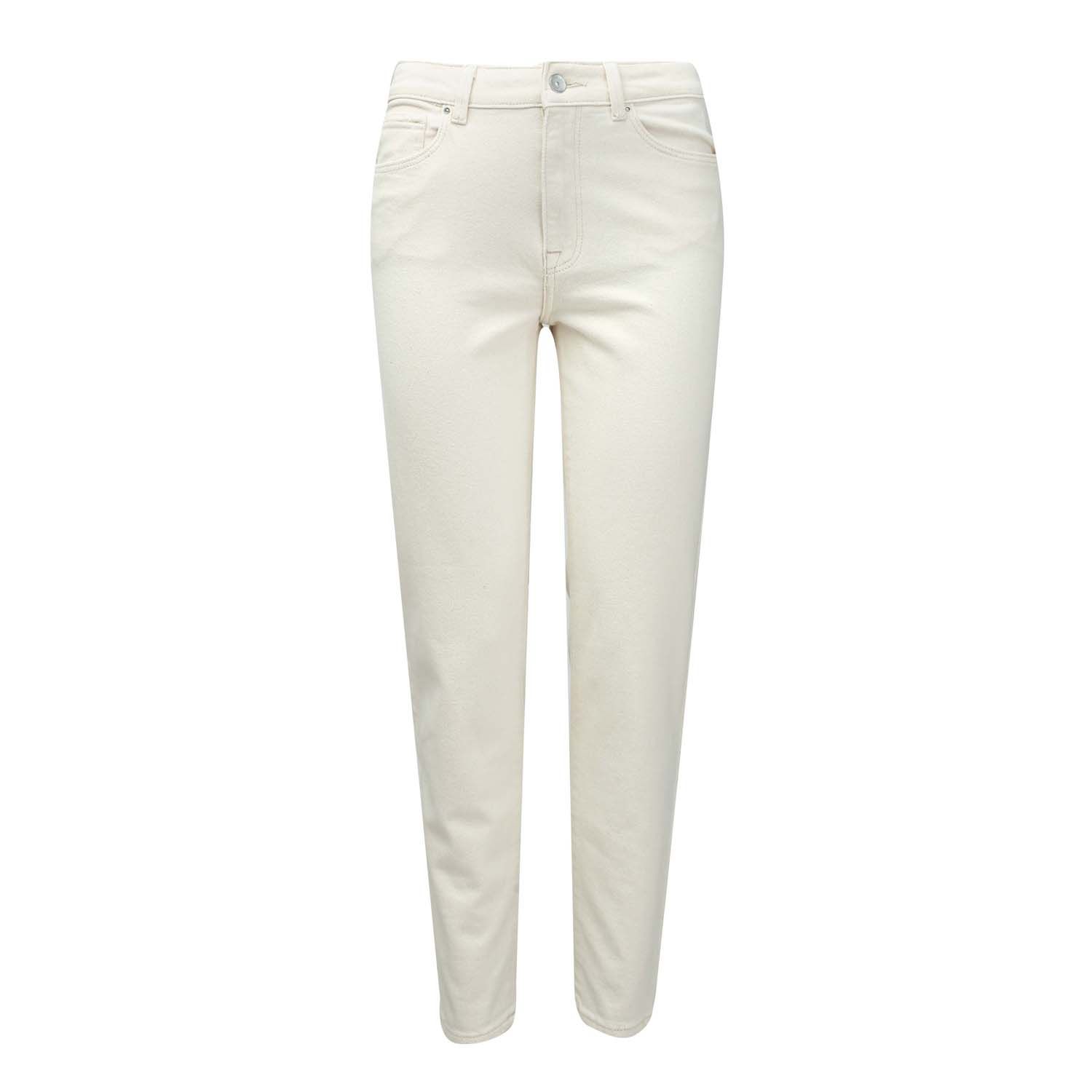 Only Womenss Emily Straight Fit High Waist Jeans in Ecru - Cream Cotton - Size 31 Short