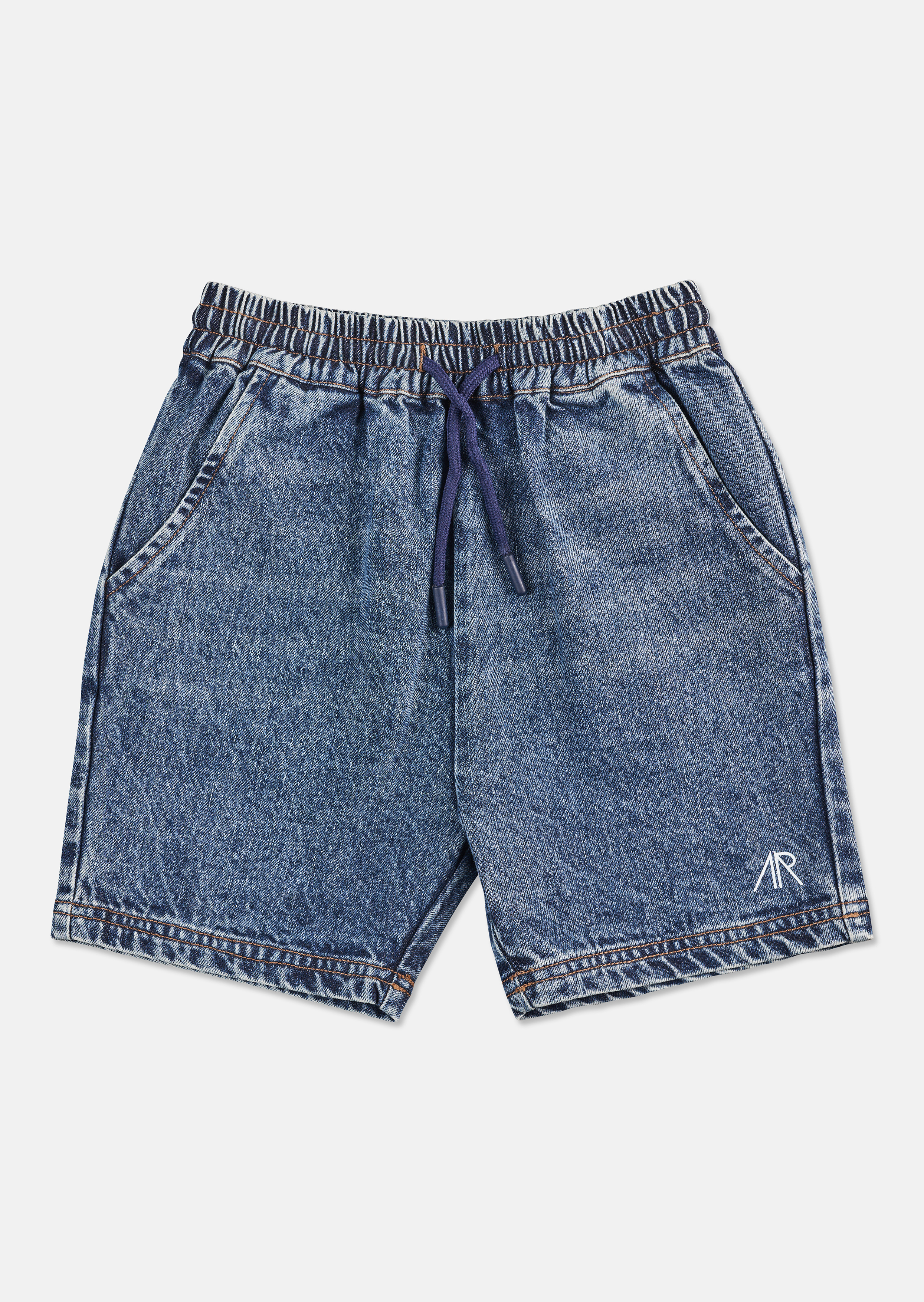 Angel & Rocket Boys Karson Branded Denim Short - Blue - Size 7Y