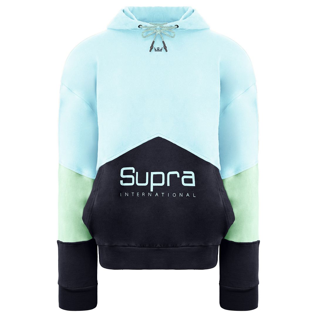 Supra Long Sleeve Pullover Blue Mens 92 Fleece Hoodie 102552 366 Cotton - Size 2XL