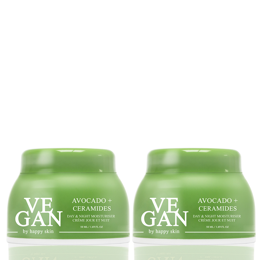 Vegan by Happy Skin Avocado & Ceramides Night Moisturiser 50ml x2 - Cream - One Size