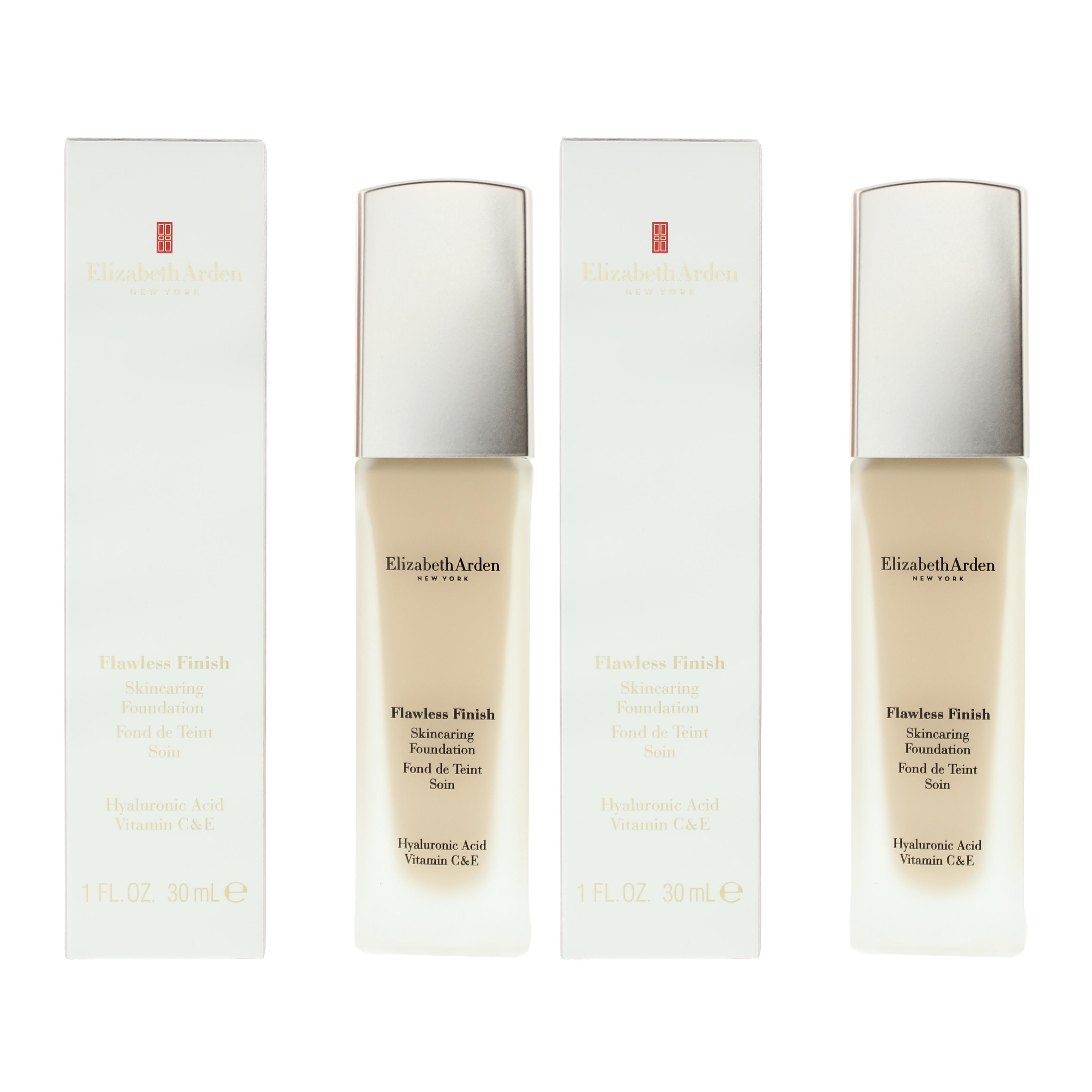 Elizabeth Arden Womens Flawless Finish 220W Light Warm Yellow Tone Foundation 30ml X 2 - One Size