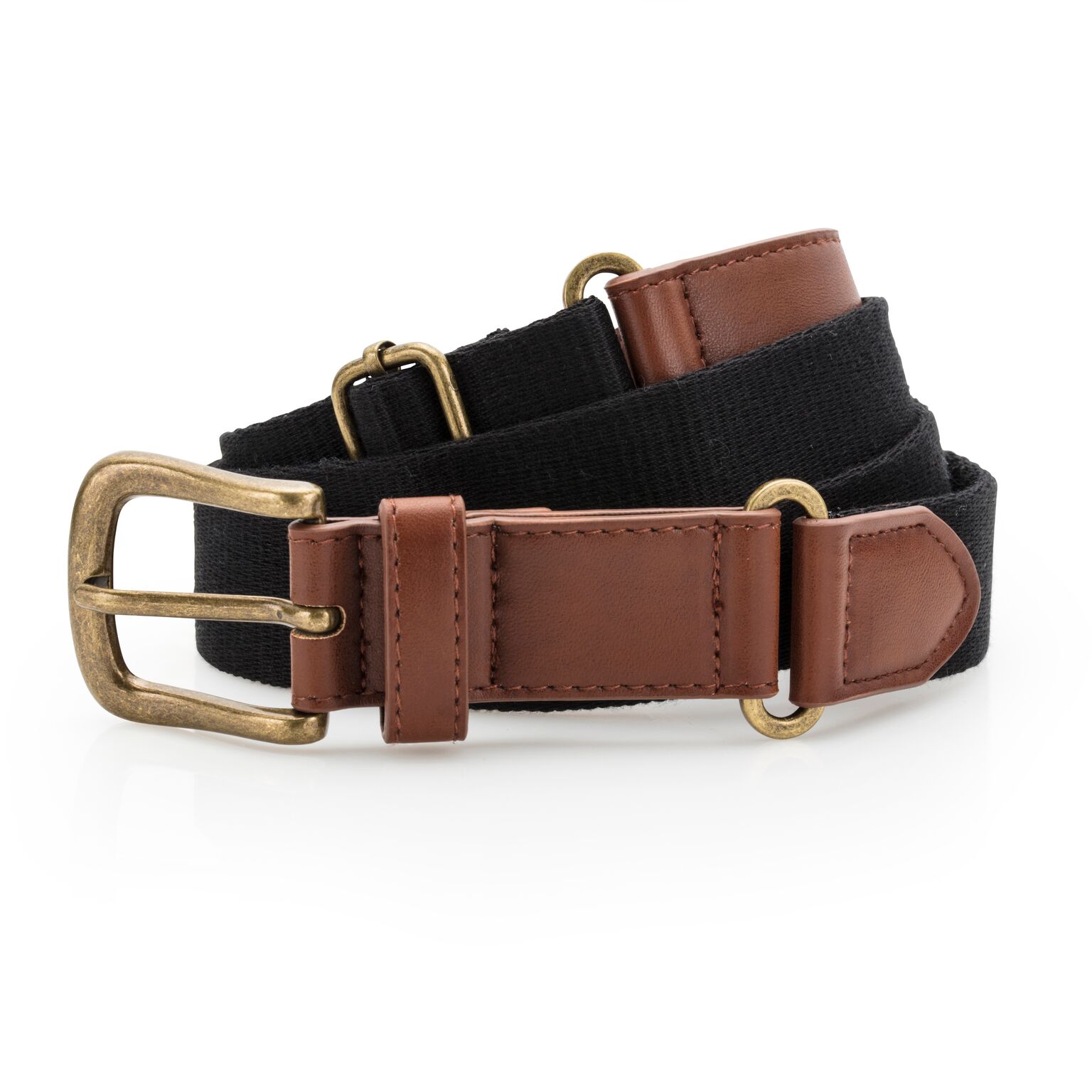 Asquith & Fox Mens Faux Leather And Canvas Belt (Black) - One Size