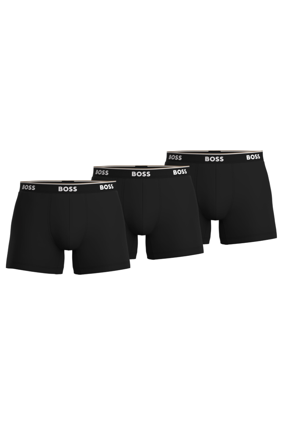 Boss 3 Pack Mens Boxer Brief - Black Cotton - Size Large