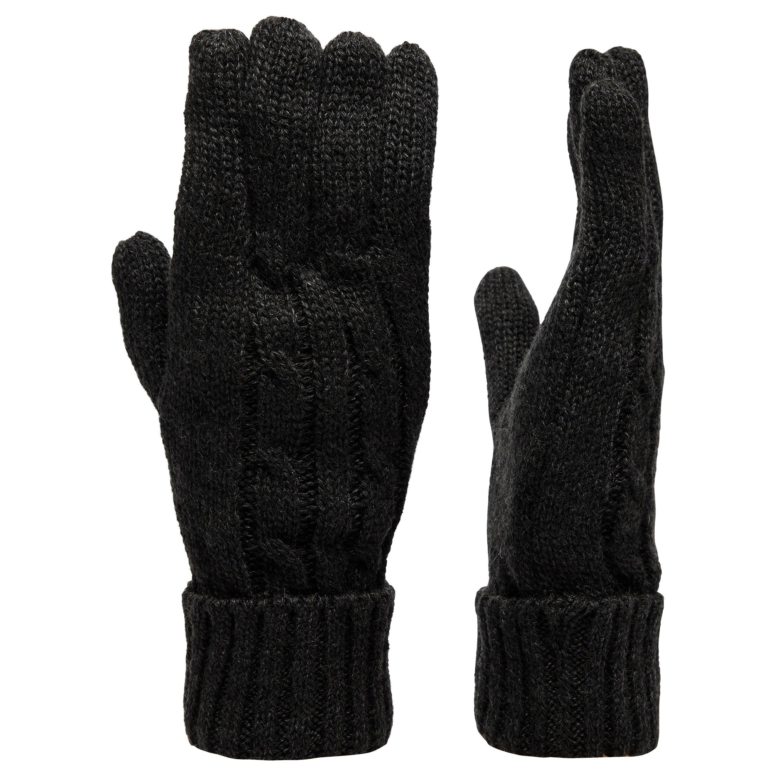 Peter Storm WoMens Cable Knit Gloves - Black - Size L/XL