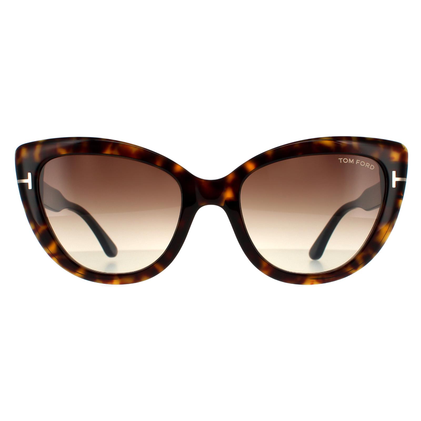 Tom Ford Cat Eye Womens Dark Havana Brown Gradient - One Size